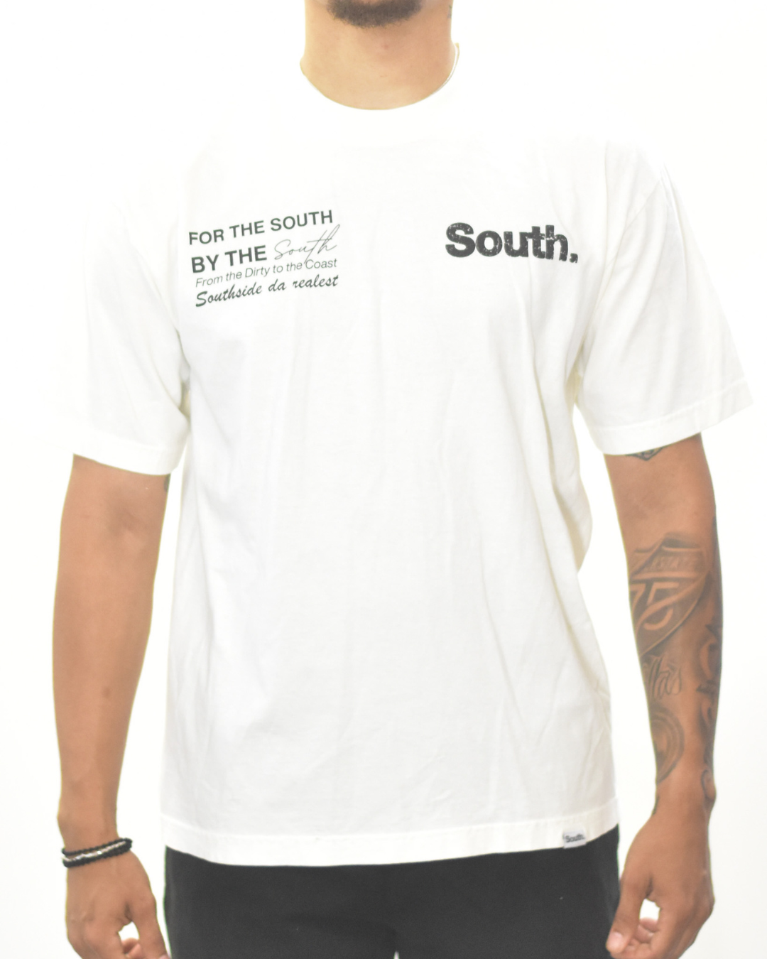 Moddel wearing MADE IN THE SOUTH t-shirt