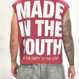 Vintage MITS Import-Export Crop C/O Logo Shirt - Dark Red/White (Adult Large)