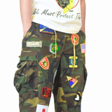 Vintage South Military Patch Baggy Shorts - Woodlands Camo (27W - 42W)