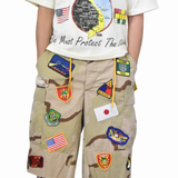 Vintage South Military Patch Baggy Shorts - Desert Camo (27W - 42W)