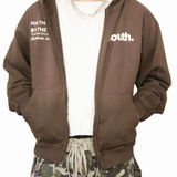 MITS Heavyweight Full Zip Hoodie - Faded Brown