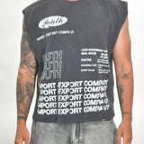 Vintage MITS Import-Export Crop C/O Thermal Shirt - Light Navy/White (Adult Large)