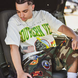 Vintage South Military Patch Baggy Shorts - Woodlands Camo (27W - 42W)