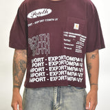 Vintage MITS Import-Export Crop Pocket Shirt - Maroon/White (Adult M - XXXXL)