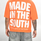 Vintage MITS Import-Export Crop Pocket Shirt - Orange/White (Adult Large-Tall)