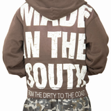 MITS Heavyweight Full Zip Hoodie - Faded Brown