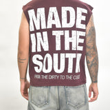 Vintage MITS Import-Export Crop C/O Shirt - Maroon/White (Adult L - XL)