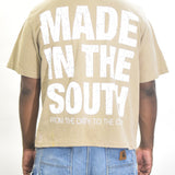 Vintage MITS Import-Export Crop Pocket Shirt - Light Beige/White (Adult XXL)