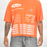 Vintage MITS Import-Export Crop Pocket Shirt - Orange/White (Adult Large-Tall)