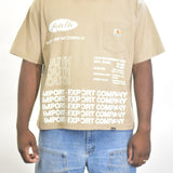 Vintage MITS Import-Export Crop Pocket Shirt - Light Beige/White (Adult XXL)