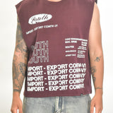 Vintage MITS Import-Export Crop C/O Shirt - Maroon/White (Adult L - XL)
