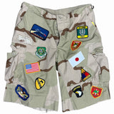 Vintage South Military Patch Baggy Shorts - Desert Camo (27W - 42W)