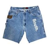 MITS South Logo Denim Shorts - Light Denim (38W)
