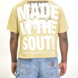 Vintage MITS Import-Export Crop Pocket Shirt - Dark Beige/White (Adult XL)