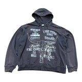 Vintage Lonestar State Full Zip Hoodie - Black (Adult XXL)