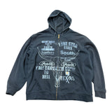 Vintage Lonestar State Full Zip Hoodie - Black (Adult XXL)