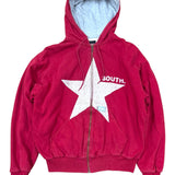 Vintage South Star Full Zip Hoodie - Red (Adult Medium)