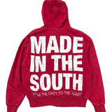 Vintage South Star Full Zip Hoodie - Red (Adult Medium)