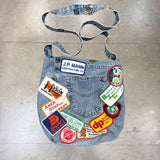MITS Vintage Patches Shoulder Bag - Repaired Denim