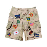 Vintage South Military Patch Baggy Shorts - Desert Camo (27W - 42W)