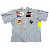 Vintage Patch Mechanic Work Shirt - Grey (Large)