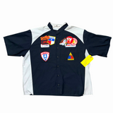 Vintage Patch Mechanic Work Shirt - Black/Grey (XXL)