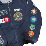 Vintage Patch Heavy Utility Bomber Jacket - Navy (XL)