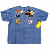 Vintage Patch Mechanic Work Shirt - Light Blue (Large)