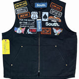 Vintage Patch Work Vest - Black (Large)