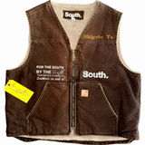 Vintage Signature Sherpa Work Vest - Brown (XL)