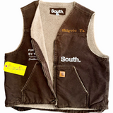 Vintage Signature Sherpa Work Vest - Brown (XL)