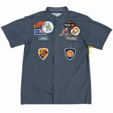 Vintage Patch Mechanic Work Shirt - Grey (Medium)