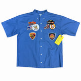 Vintage Patch Mechanic Work Shirt - Blue (Medium)