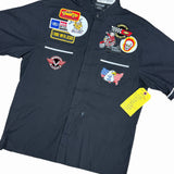 Vintage Patch Mechanic Work Shirt - Black (Medium)