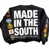Vintage Patch Heavy Utility Bomber Jacket - Black (XL)
