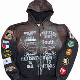 Vintage Patch Full Zip Hoodie - Bleached Black (XXL)