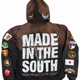 Vintage Patch Full Zip Hoodie - Bleached Black (XXL)