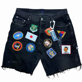 Vintage Patch Denim Shorts - Black (36W)